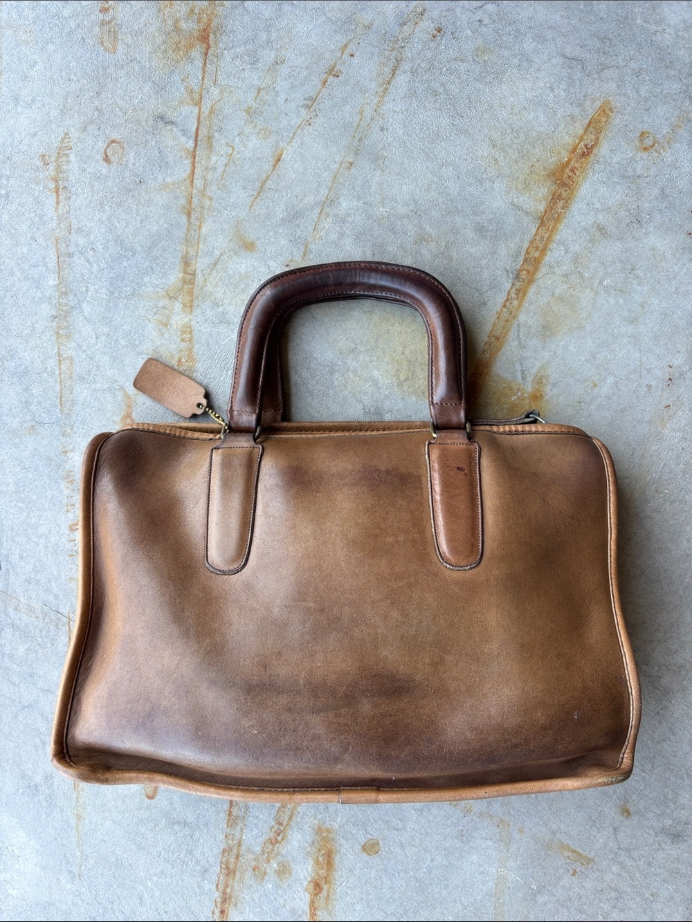 Vintage 1980s Coach Bonnie Cashin Slim Brown Leather Satchel 5313 NYC USA Made